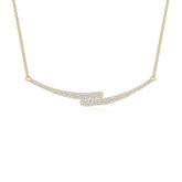 moissanite bypass curved bar necklaces in yellow gold vermeil